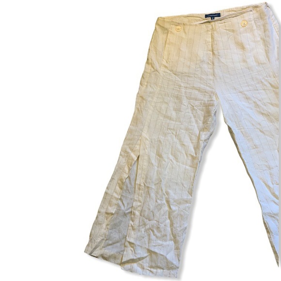 SOLD 💐 Vintage Linen High Rise Wide Leg Trousers - Picture 4 of 4